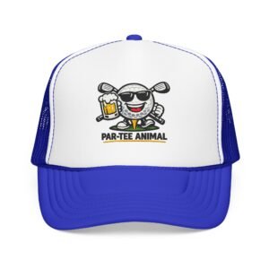 Par Tee Animal Trucker Hat Foam - Beer Golf Ball Mascot Foam Mesh Cap Hatoberfest Golf design series