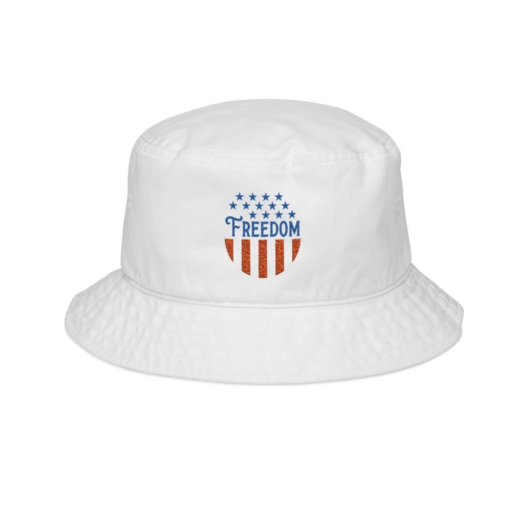 Freedom Shield Bucket Hat — Patriotic American Flag Stars & Stripes Embroidered