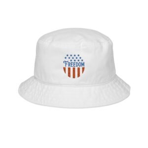 Freedom Shield Bucket Hat — Patriotic American Flag Stars & Stripes Embroidered