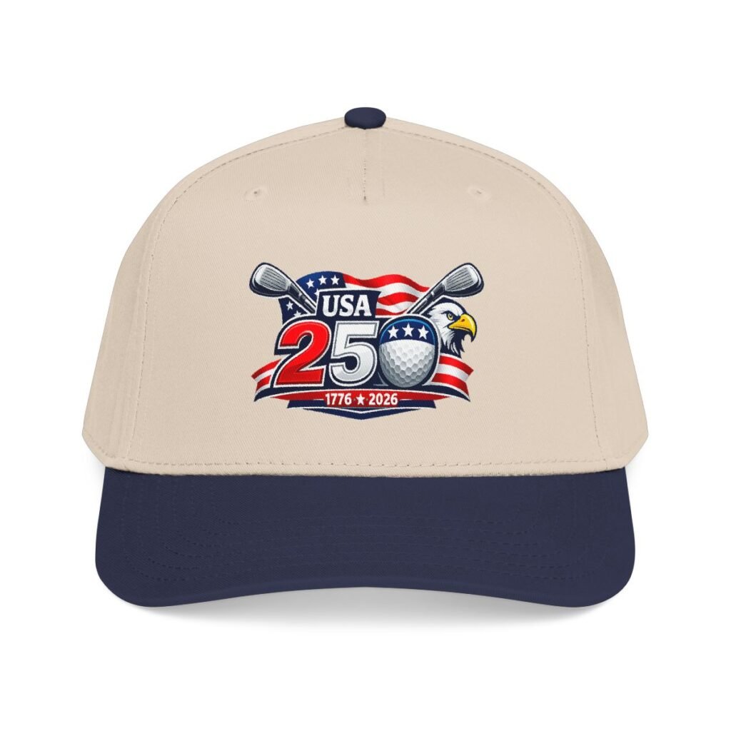 250 years USA Celebration Mid Profile Baseball Cap Quality Baseball Cap with one of our USA birthday designs